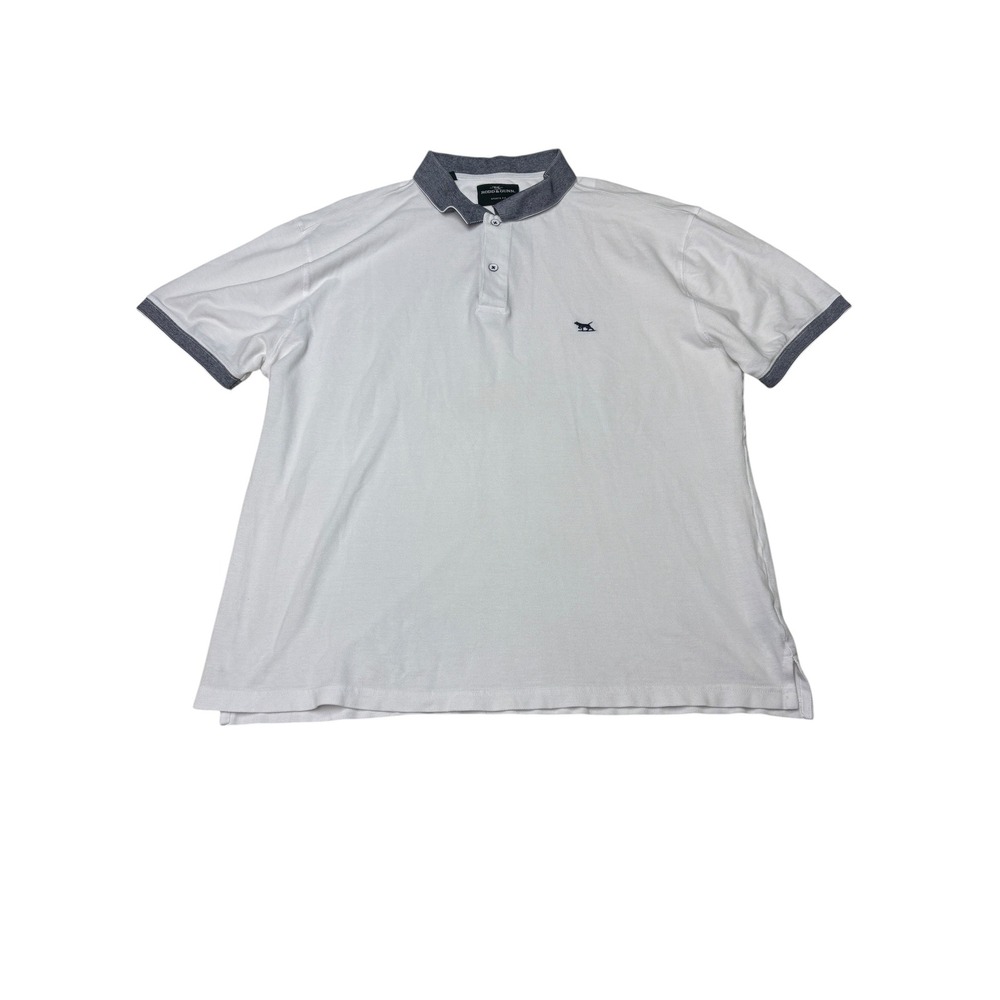 Rodd & Gunn Mens 2XL White Cotton Pique Sports Fit Polo Shirt Short Sleeve Logo